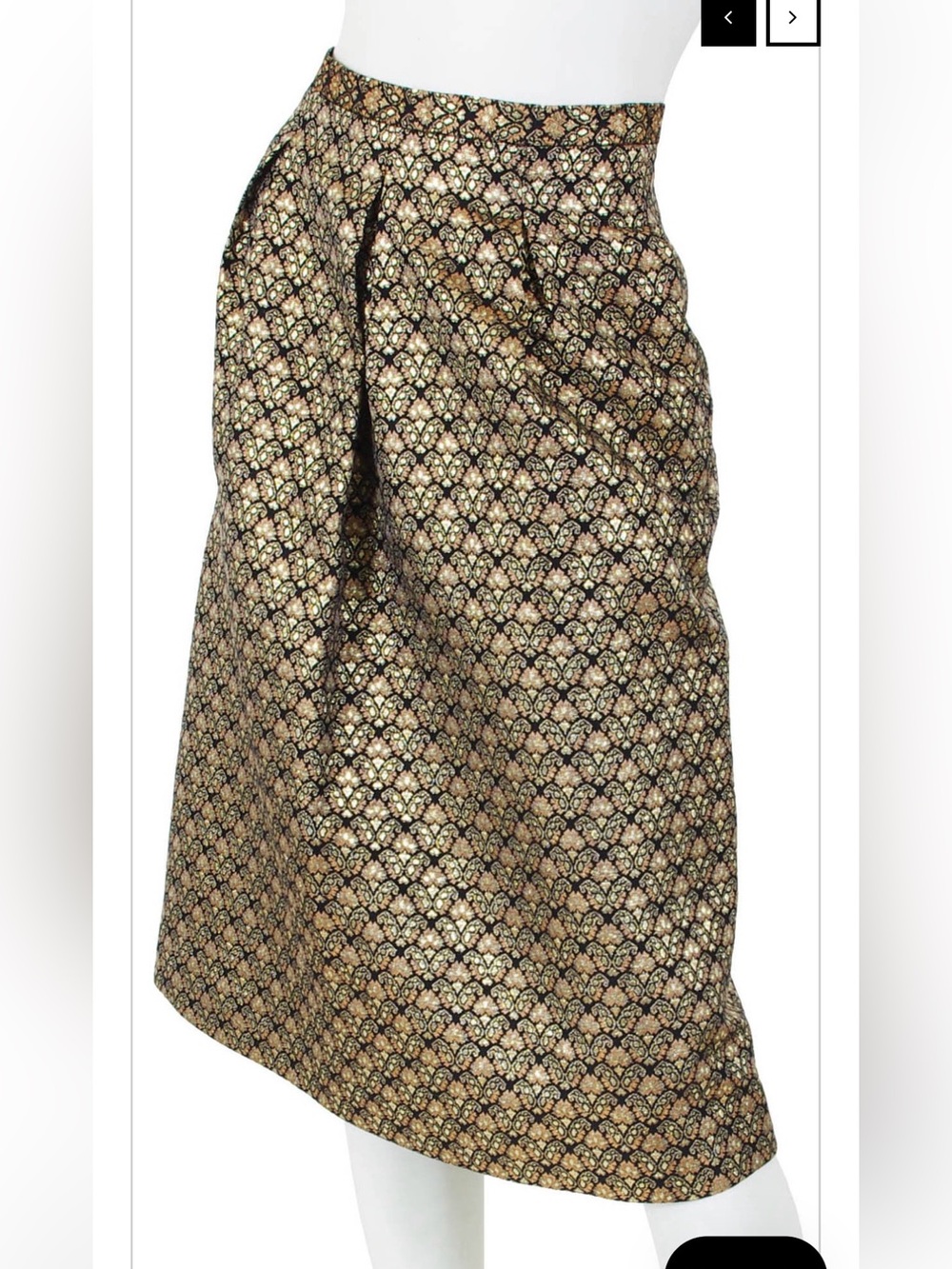1960s Floral Metallic Brocade Skirt - Picture 9 of 9